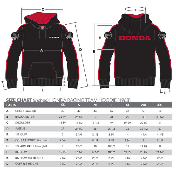 1968 Honda Racing Team Hoodie - Black Product Image 10