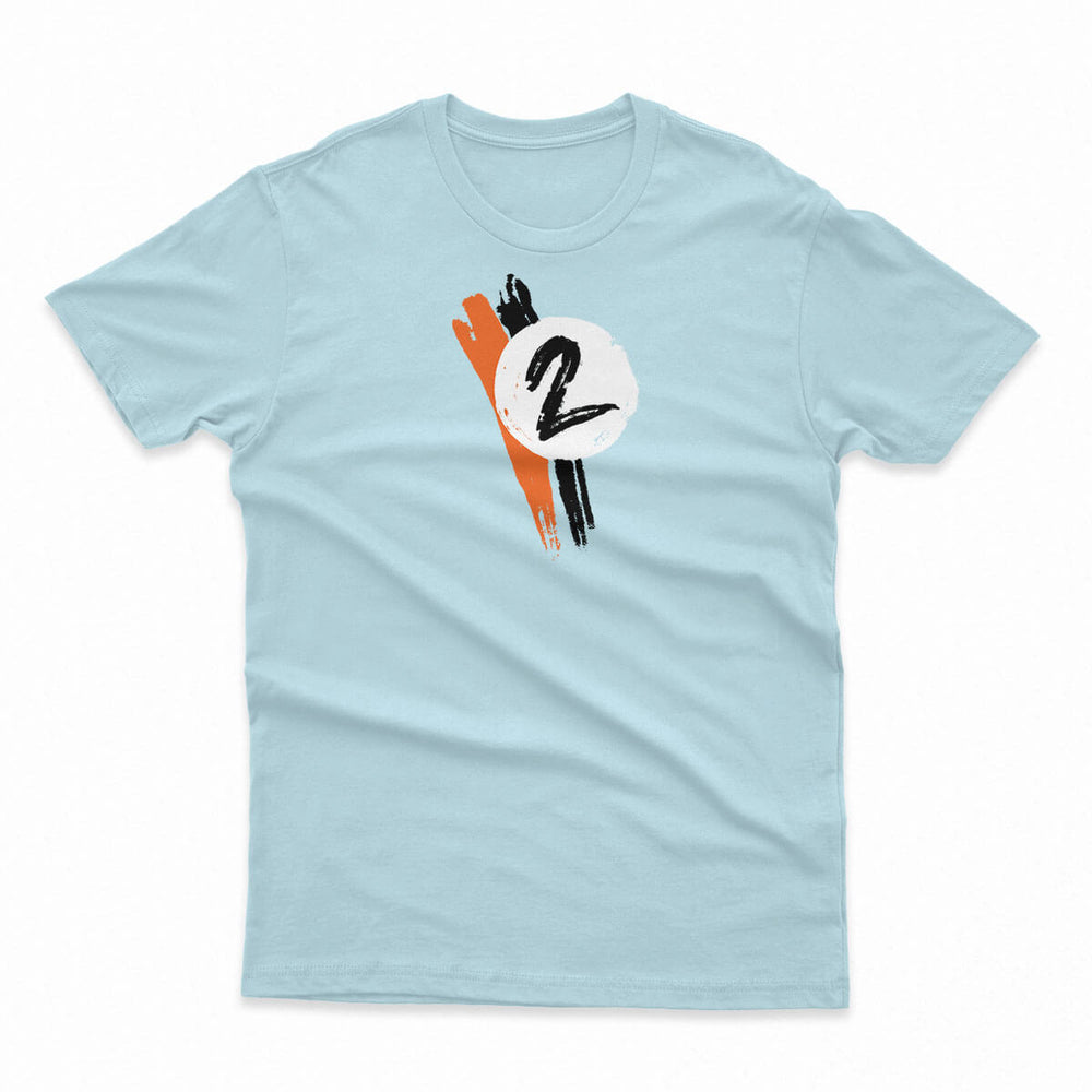 Blue Number 2 Men's Fitted Tee