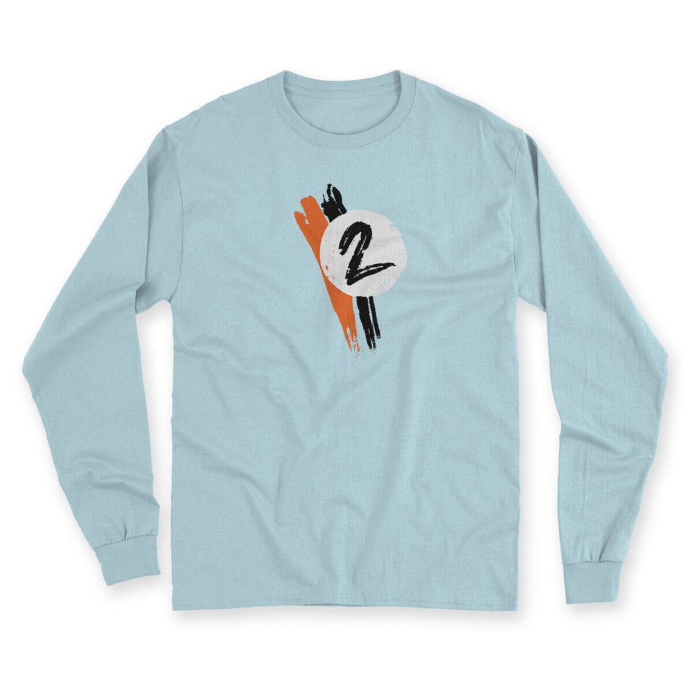 Blue Number 2 Men's Long Sleeve