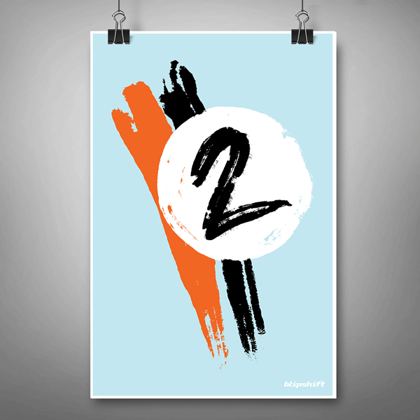 Blue Number 2 Poster