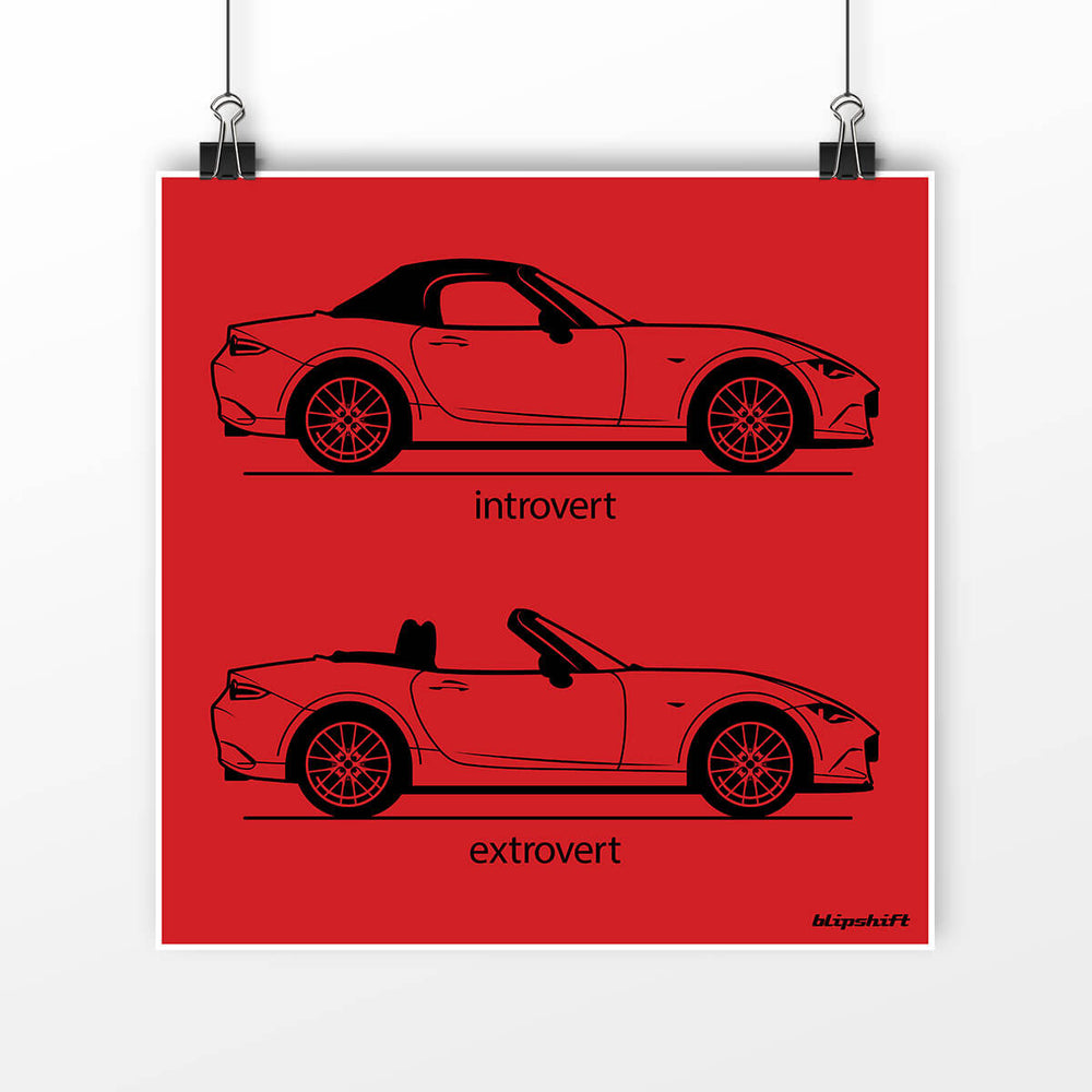 Extrovert Red Poster