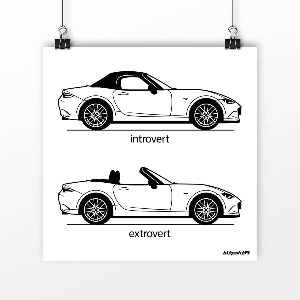 Extrovert White Poster