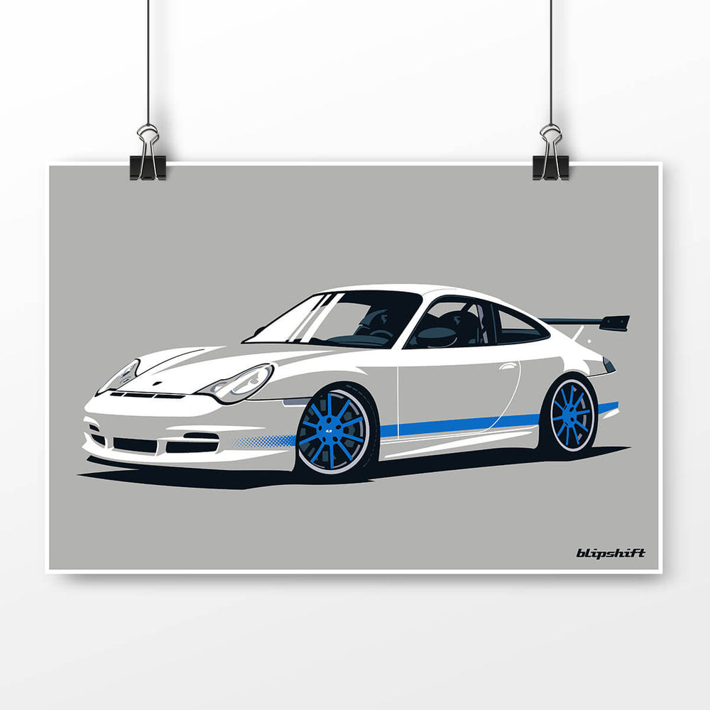 Speedy Side Up Blue Poster