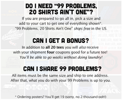 99 Problems, 20 Shirts Ain't One  Design by 