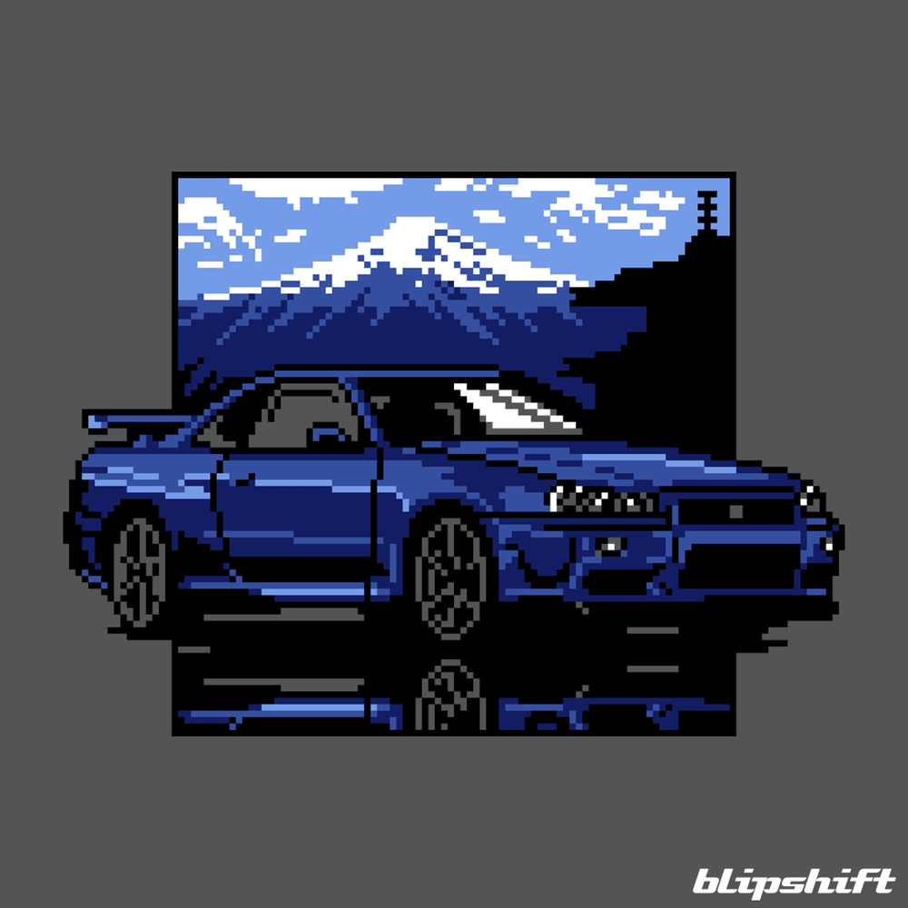 GT Peak - A pixelated R34 JDM car enthusiast shirt | blipshift