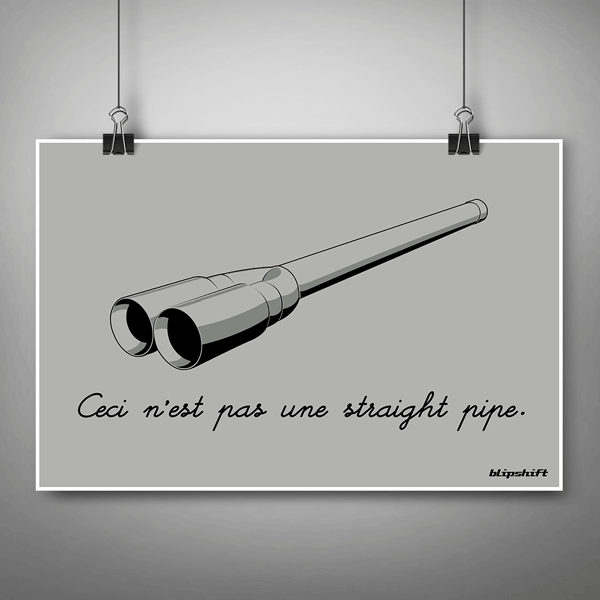 Not Pipe That's No Pipe II - a Magritte straight pipe car enthusiast shirt ...