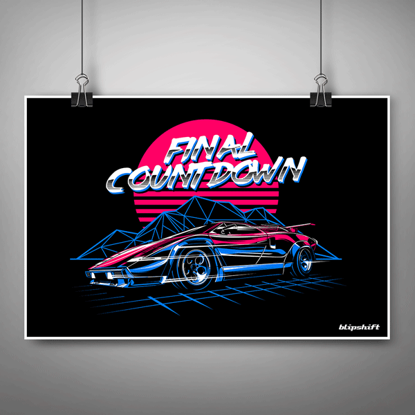 Final Countdown - A V12 80s supercar enthusiast shirt | blipshift