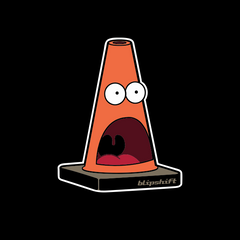 Surprised Cone Sticker  Design by blipshift